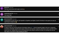 Screenshot of fans' comments